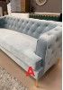 Simon Buttoned 3 Seater Sofa - Floor Model *DUSKY BLUE* 